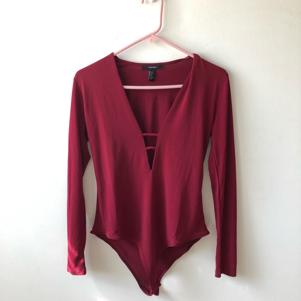 Red long sleeve bodysuit